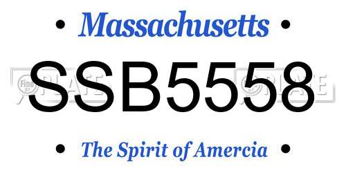 SSB5558 Massachusetts License Plate
