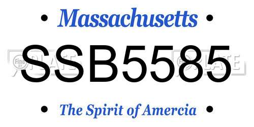 SSB5585 Massachusetts License Plate