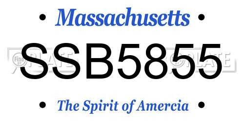 SSB5855 Massachusetts License Plate