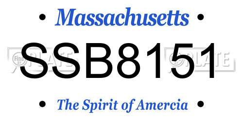 SSB8151 Massachusetts License Plate