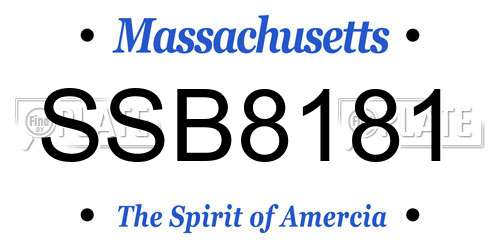 SSB8181 Massachusetts License Plate