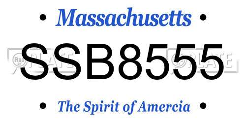 SSB8555 Massachusetts License Plate