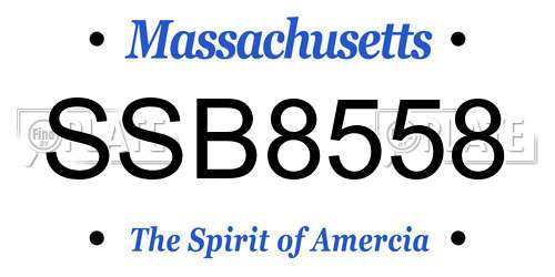 SSB8558 Massachusetts License Plate