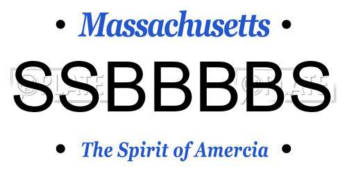 SSBBBBS Massachusetts License Plate