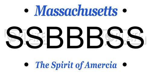 SSBBBSS Massachusetts License Plate