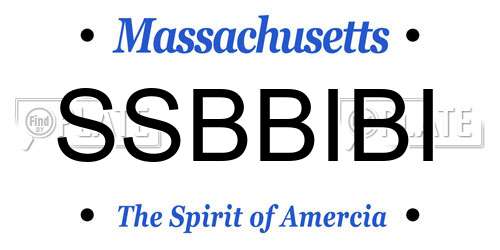 SSBBIBI Massachusetts License Plate