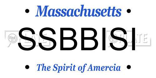 SSBBISI Massachusetts License Plate