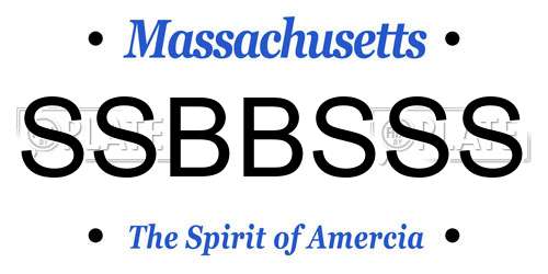 SSBBSSS Massachusetts License Plate
