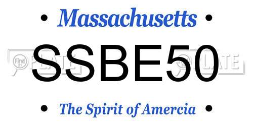 SSBE50 Massachusetts License Plate