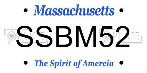 SSBM52 Massachusetts License Plate