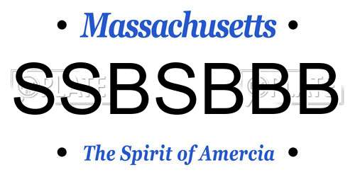 SSBSBBB Massachusetts License Plate