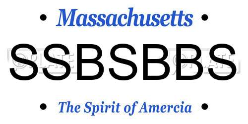 SSBSBBS Massachusetts License Plate
