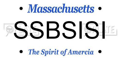 SSBSISI Massachusetts License Plate
