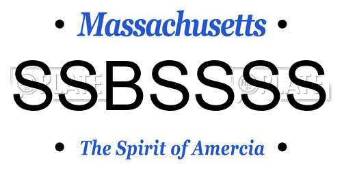 SSBSSSS Massachusetts License Plate