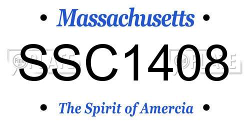 SSC1408 Massachusetts License Plate