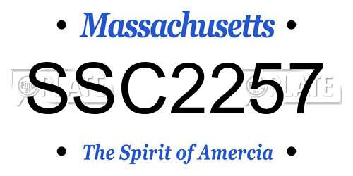 SSC2257 Massachusetts License Plate
