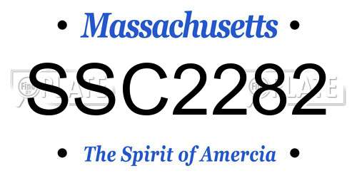 SSC2282 Massachusetts License Plate