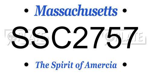 SSC2757 Massachusetts License Plate