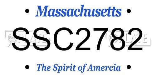 SSC2782 Massachusetts License Plate