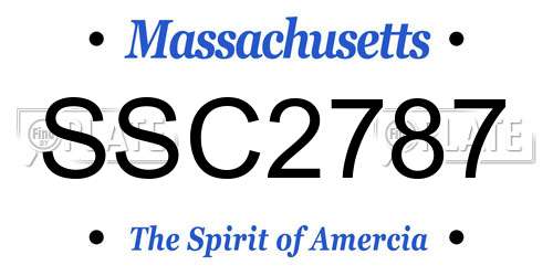 SSC2787 Massachusetts License Plate