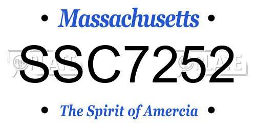 SSC7252 Massachusetts License Plate
