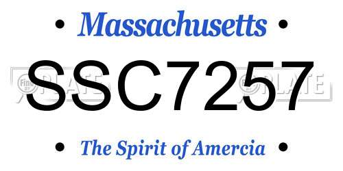 SSC7257 Massachusetts License Plate