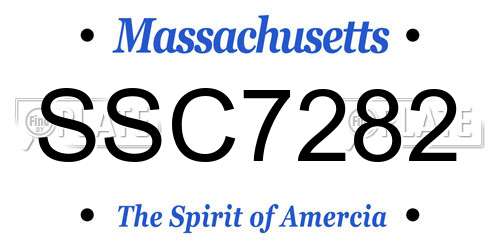 SSC7282 Massachusetts License Plate