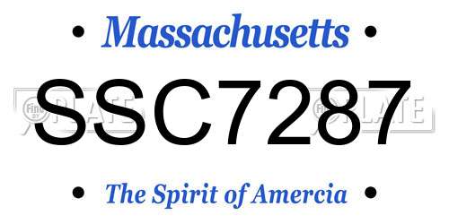 SSC7287 Massachusetts License Plate
