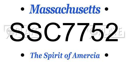 SSC7752 Massachusetts License Plate