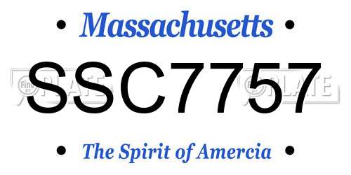 SSC7757 Massachusetts License Plate