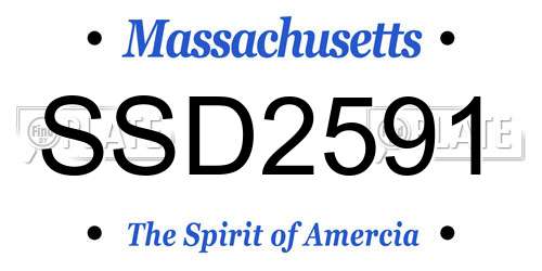 SSD2591 Massachusetts License Plate
