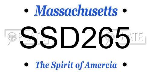 SSD265 Massachusetts License Plate