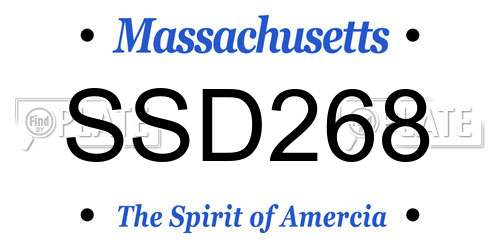 SSD268 Massachusetts License Plate