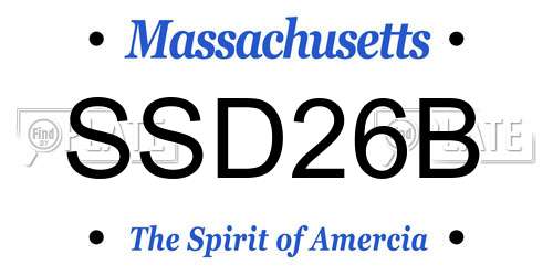 SSD26B Massachusetts License Plate
