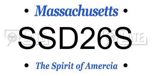 SSD26S Massachusetts License Plate