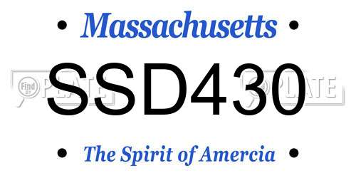 SSD430 Massachusetts License Plate