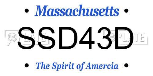 SSD43D Massachusetts License Plate
