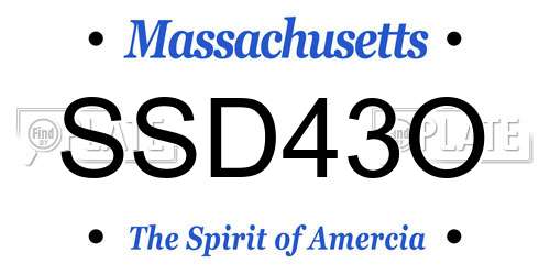 SSD43O Massachusetts License Plate