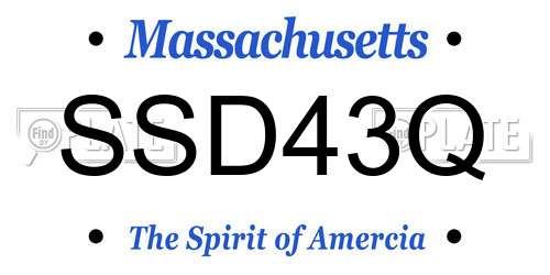 SSD43Q Massachusetts License Plate