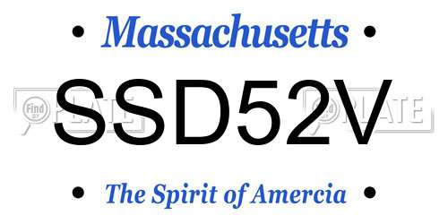 SSD52V Massachusetts License Plate