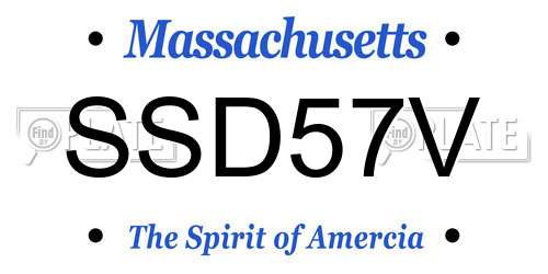 SSD57V Massachusetts License Plate