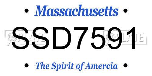SSD7591 Massachusetts License Plate