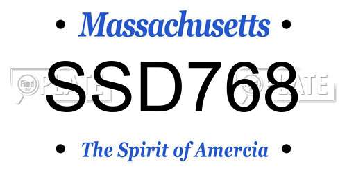 SSD768 Massachusetts License Plate