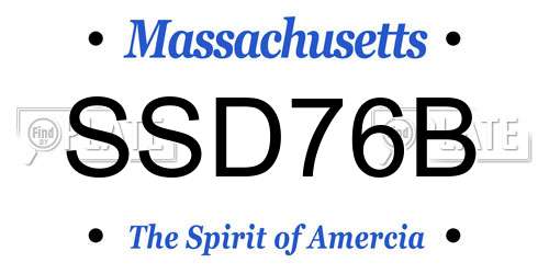 SSD76B Massachusetts License Plate
