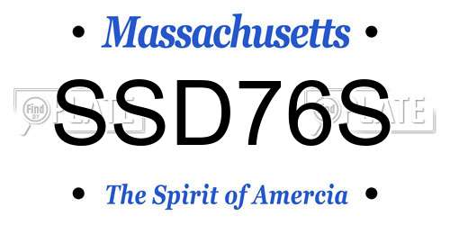 SSD76S Massachusetts License Plate