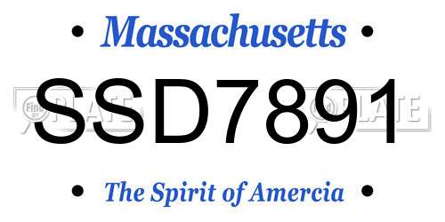 SSD7891 Massachusetts License Plate