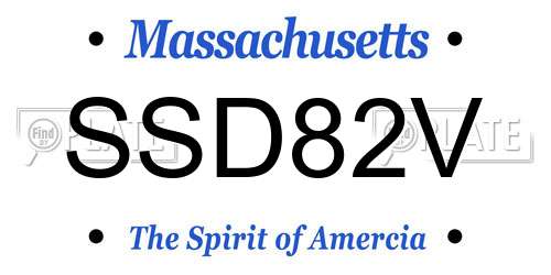 SSD82V Massachusetts License Plate