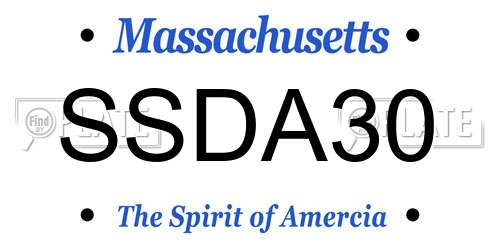SSDA30 Massachusetts License Plate