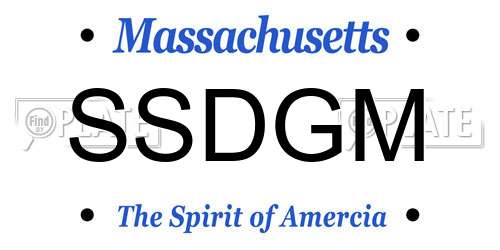 SSDGM Massachusetts License Plate