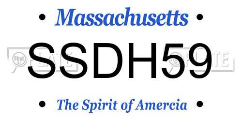 SSDH59 Massachusetts License Plate